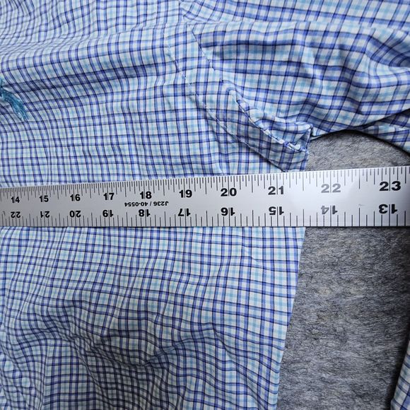 Vintage Ralph Lauren Shirt Mens Large Blue Flannel Check Plaid Button Up - Picture 3 of 8